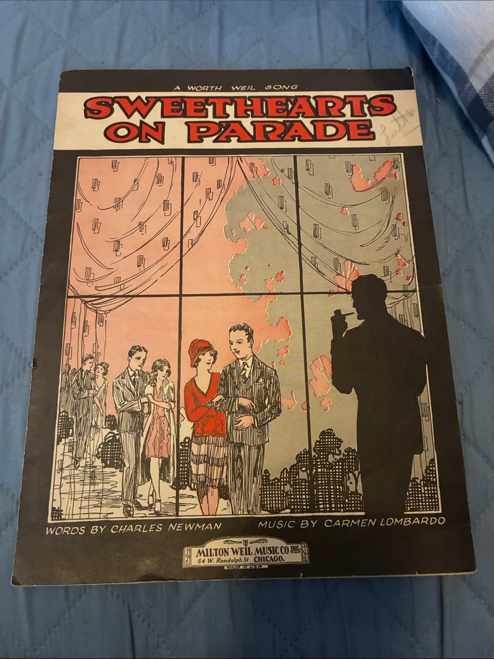 Sweethearts on Parade Vintage Sheet Music Cover - Illustrated Art
